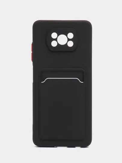 Силиконовый чехол для Poco X3, X3 Pro, X3 NFC (Поко Икс3) силиконовый, с карманом для карт