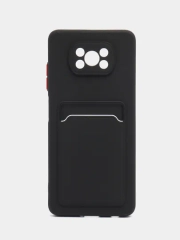 Силиконовый чехол для Poco X3, X3 Pro, X3 NFC (Поко Икс3) силиконовый, с карманом для карт
