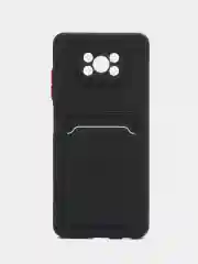 Силиконовый чехол для Poco X3, X3 Pro, X3 NFC (Поко Икс3) силиконовый, с карманом для карт