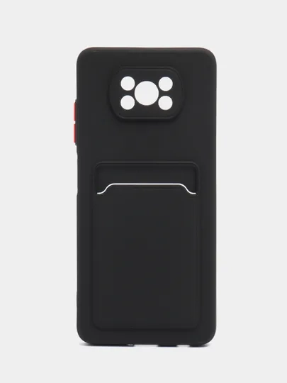 Силиконовый чехол для Poco X3, X3 Pro, X3 NFC (Поко Икс3) силиконовый, с карманом для карт