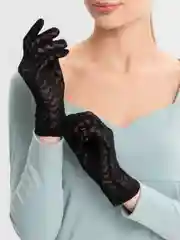 Черный перчатки женские, кружевные, прозрачные, ажурные, гипюровые