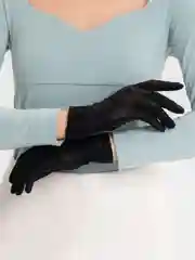 Черный перчатки женские, кружевные, прозрачные, ажурные, гипюровые