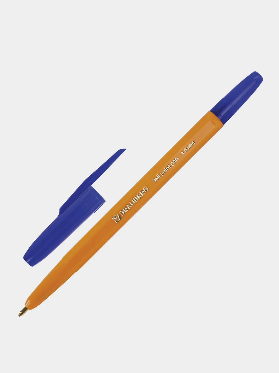 Желтый ручка шариковая BRAUBERG "Carina Orange", СИНЯЯ, корпус оранжевый, 3 шт., BP214,141668