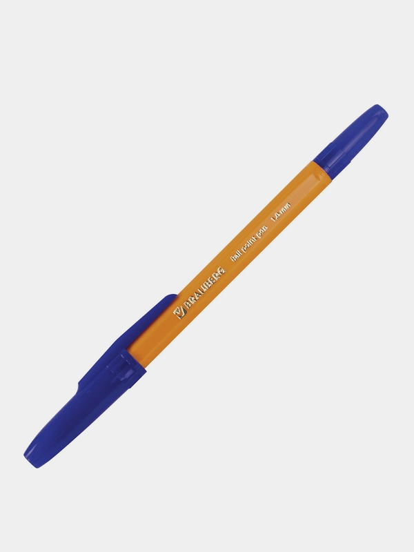 Ручка шариковая BRAUBERG "Carina Orange", СИНЯЯ, корпус оранжевый, 3 шт., BP214,141668