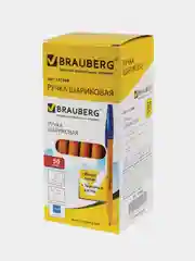 Желтый ручка шариковая BRAUBERG "Carina Orange", СИНЯЯ, корпус оранжевый, 3 шт., BP214,141668