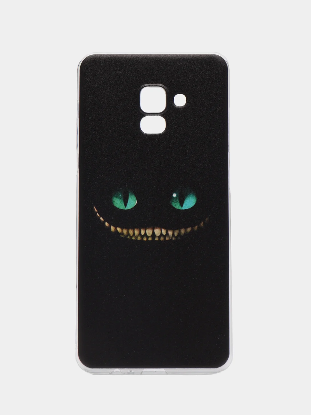 Черный чехол на Samsung Galaxy A8 Plus 2018 / Самсунг A8 Plus с рисунком, защита камеры