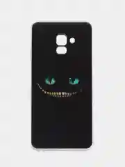 Черный чехол на Samsung Galaxy A8 Plus 2018 / Самсунг A8 Plus с рисунком, защита камеры