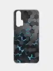 Бирюзовый силиконовый чехол на Huawei Honor 20 Pro / Хонор 20 Pro, рисунком, защита камеры