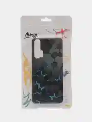 Бирюзовый силиконовый чехол на Huawei Honor 20 Pro / Хонор 20 Pro, рисунком, защита камеры