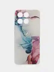 Ледяной силиконовый чехол на Honor X8A / Хонор X8A прозрачный, с рисунком, защита камеры