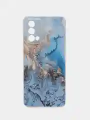 Голубой чехол на Realme GT Master Edition / Реалми GT Master Edition с рисунком, защита камеры