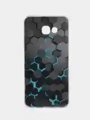 Бирюзовый силиконовый чехол на Samsung Galaxy A5 2017 / Самсунг A5 2017 с рисунком, защита камеры