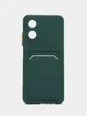 Тёмно-зелёный чехол для OPPO A17 / A17K (Оппо А17 / 17К), силиконовый, прозрачный