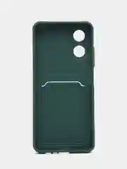 Тёмно-зелёный чехол для OPPO A17 / A17K (Оппо А17 / 17К), силиконовый, прозрачный