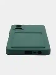 Тёмно-зелёный чехол для OPPO A17 / A17K (Оппо А17 / 17К), силиконовый, прозрачный