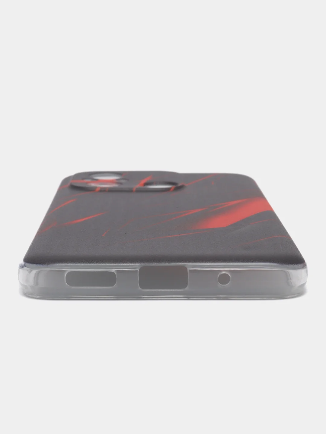Красный силиконовый чехол на Xiaomi Redmi 12C/Poco C55 / Редми 12C/Поко C55 прозрачный, с рисунком