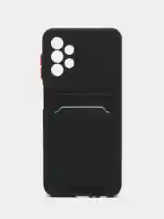 Голубой чехол силиконовый на Samsung Galaxy A13 4G (Самсунг Галакси А13), с защитой камеры