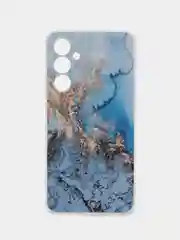 Голубой силиконовый чехол на Samsung Galaxy A54 5G / Самсунг A54 прозрачный, с рисунком