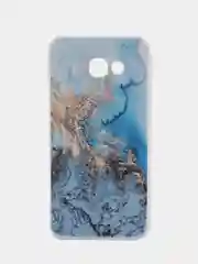 Голубой силиконовый чехол на Samsung Galaxy A5 2017 / Самсунг A5 2017 с рисунком, защита камеры
