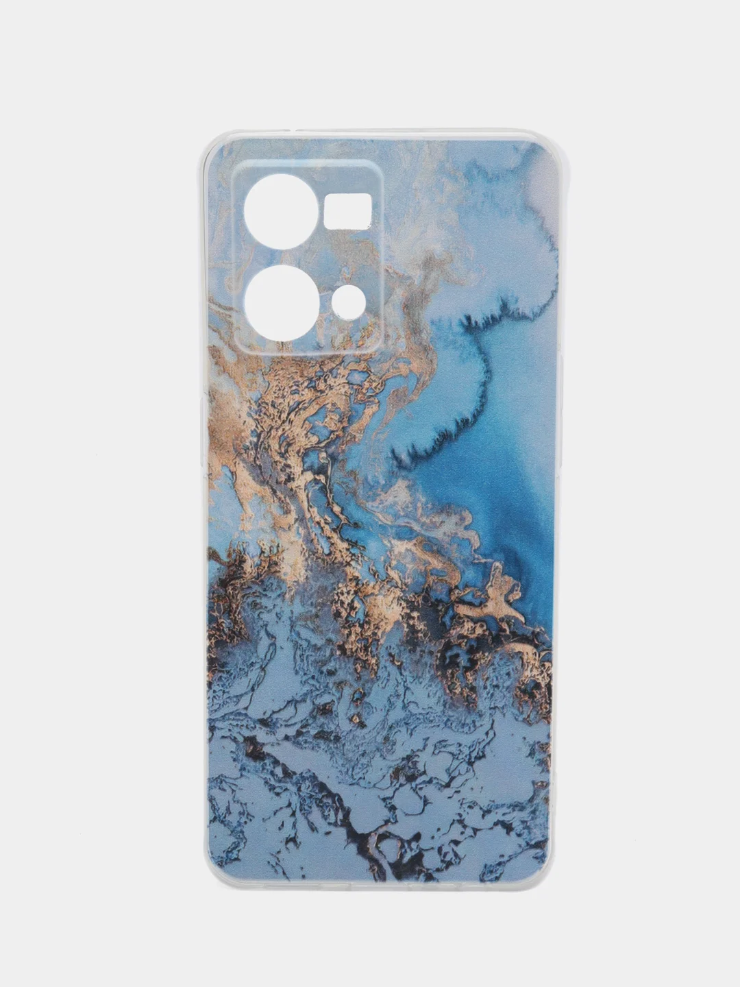 Голубой силиконовый чехол на Oppo Reno 7 4G/8 4G / Оппо Рено 7 4G/8 4G с рисунком, защита камеры