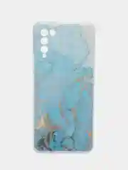 Светло-синий силиконовый чехол на Honor 10X Lite / Хонор 10Х Лайт с рисунком, защита камеры