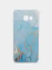 Светло-синий силиконовый чехол на Samsung Galaxy A5 2017 / Самсунг A5 2017 с рисунком, защита камеры