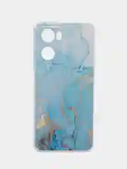 Светло-синий чехол на Oppo A57 4G/A77 4G/A77s 4G/A57s / Оппо А57 4G, с рисунком, защита камеры