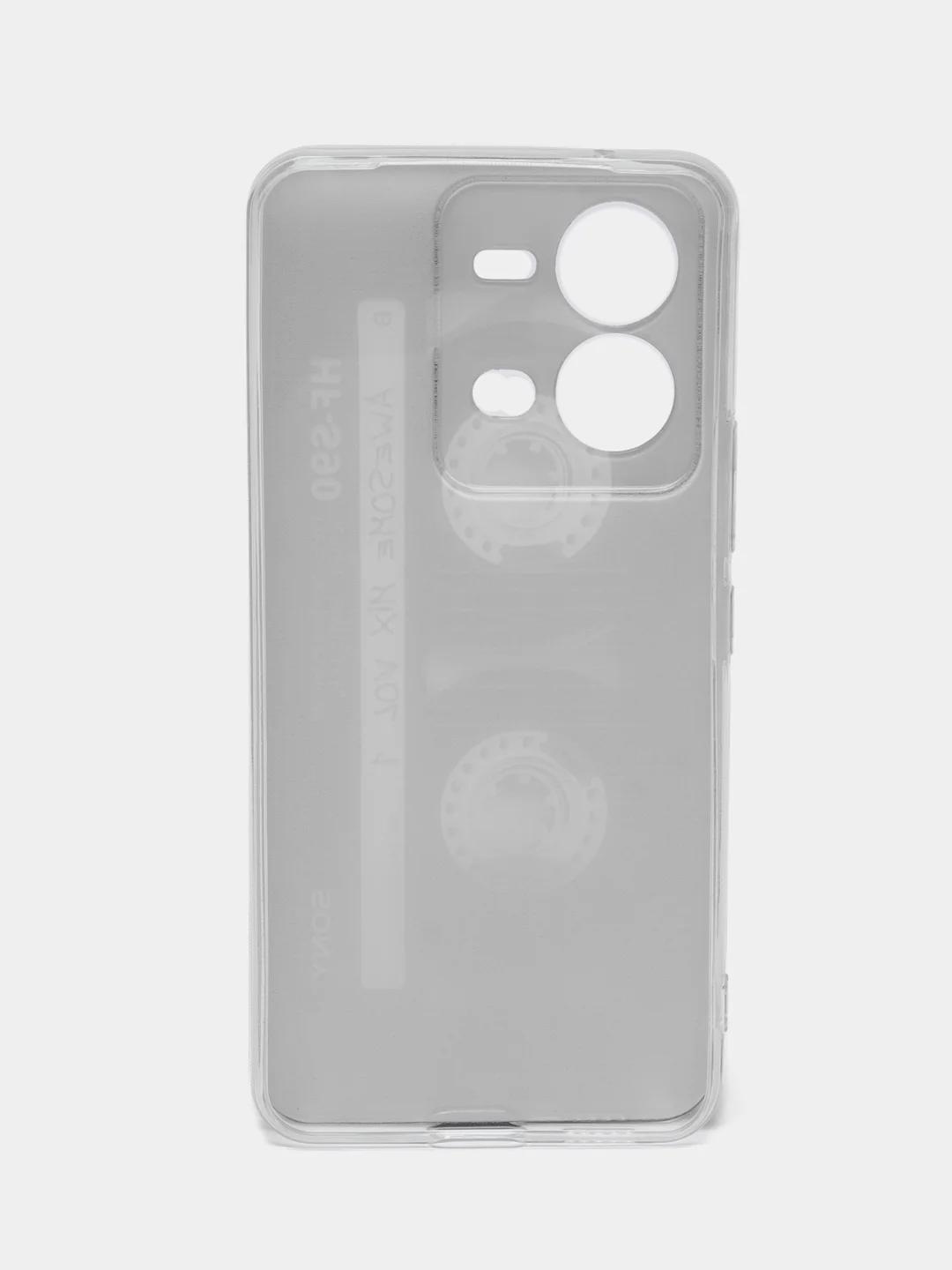 Хром силиконовый чехол на Vivo V25/V25e / Виво V25/V25е прозрачный, с рисунком, защита камеры