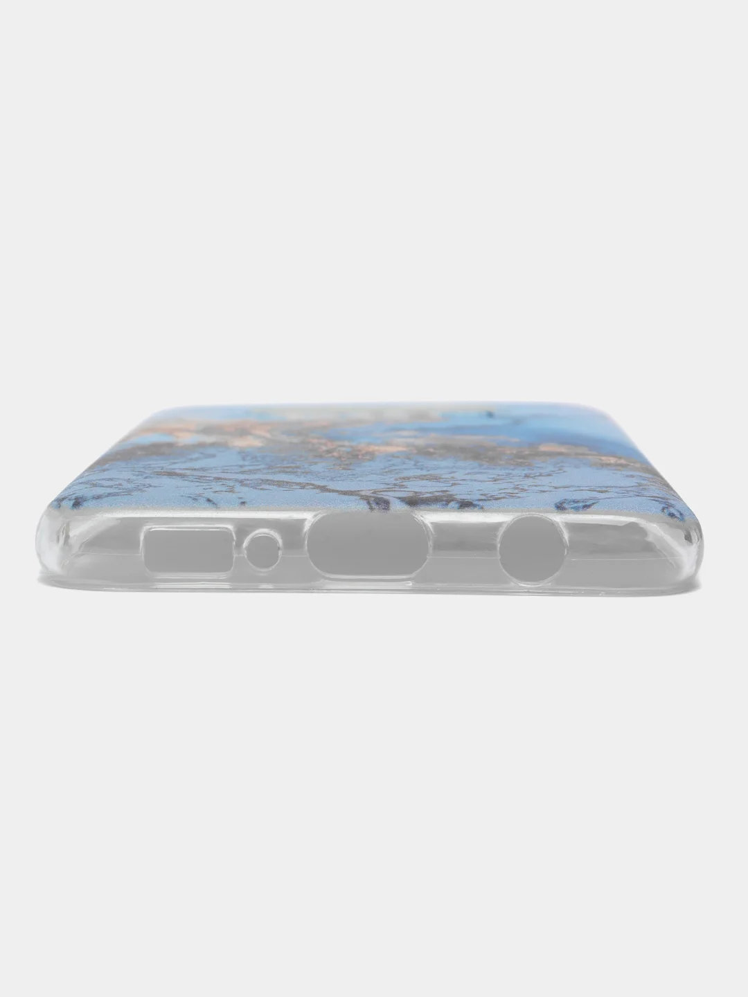 Голубой силиконовый чехол на Samsung Galaxy S10E / Самсунг S10E с рисунком, защита камеры