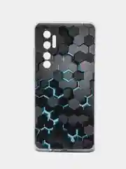 Бирюзовый чехол на Xiaomi Mi Note 10 Lite / Сяоми Ми Нот 10 Лайт с рисунком, защита камеры