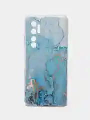 Светло-синий чехол на Xiaomi Mi Note 10 Lite / Сяоми Ми Нот 10 Лайт с рисунком, защита камеры