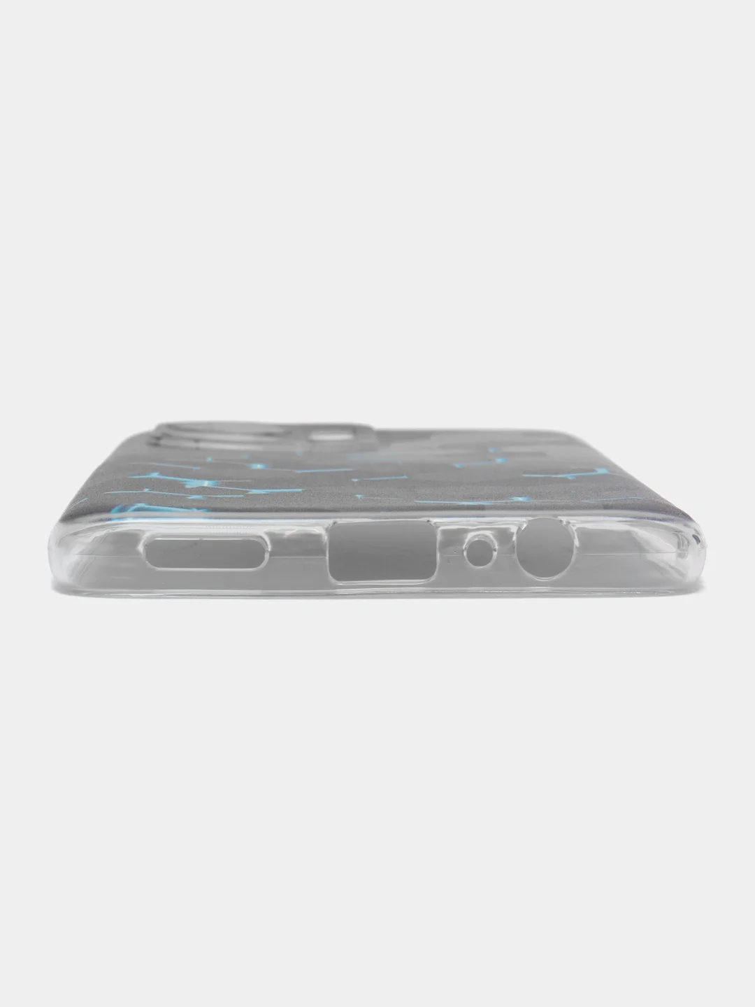 Бирюзовый силиконовый чехол на Honor X7A / Хонор X7A прозрачный, с рисунком, защита камеры