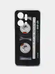 Хром силиконовый чехол на Honor X7A / Хонор X7A прозрачный, с рисунком, защита камеры