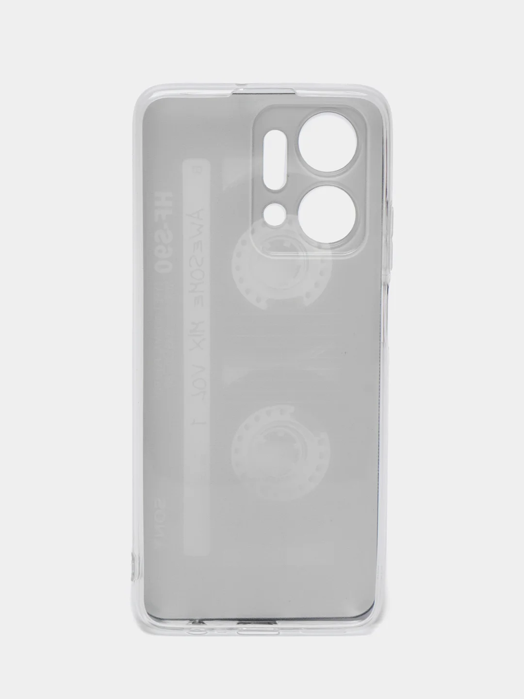Хром силиконовый чехол на Honor X7A / Хонор X7A прозрачный, с рисунком, защита камеры