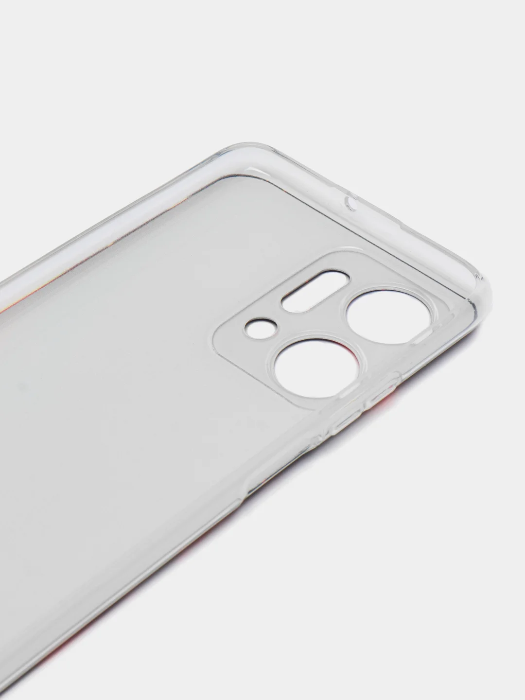 Красный силиконовый чехол на Honor X7A / Хонор X7A прозрачный, с рисунком, защита камеры