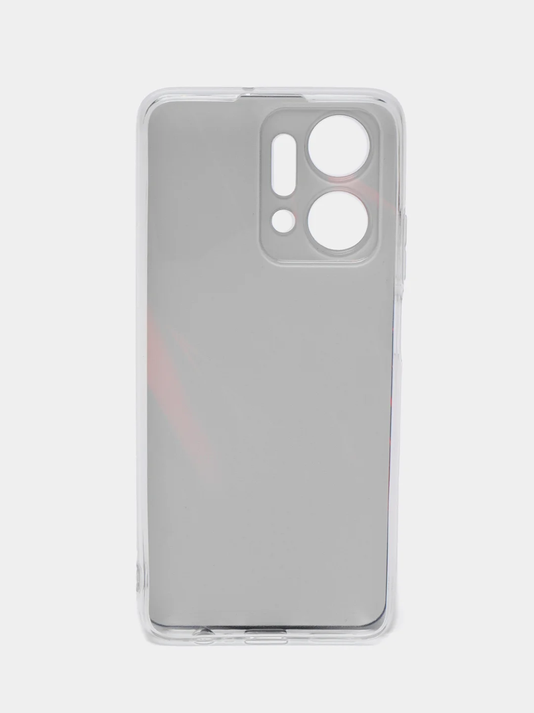 Красный силиконовый чехол на Honor X7A / Хонор X7A прозрачный, с рисунком, защита камеры