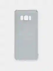 Черный силиконовый чехол на Samsung Galaxy S8 / Самсунг S8 прозрачный, с рисунком, защита камеры
