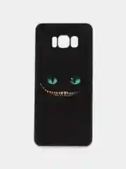 Черный силиконовый чехол на Samsung Galaxy S8 / Самсунг S8 прозрачный, с рисунком, защита камеры