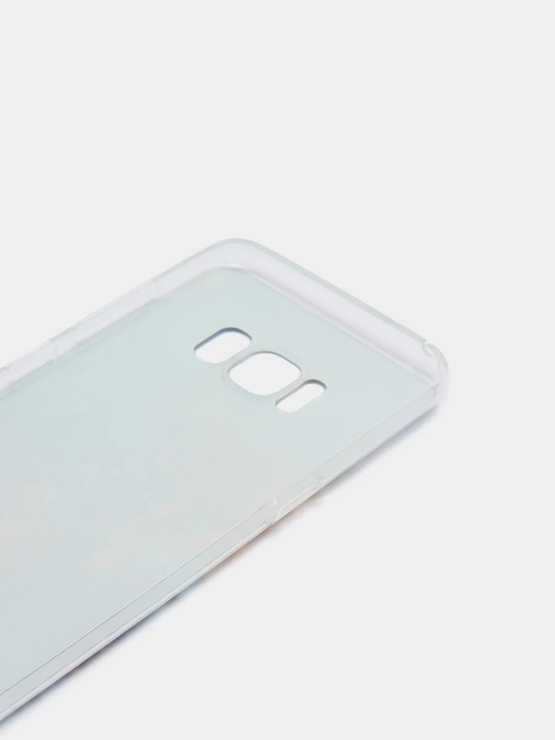 Голубой силиконовый чехол на Samsung Galaxy S8 / Самсунг S8 прозрачный, с рисунком, защита камеры
