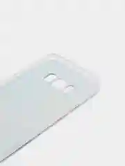 Голубой силиконовый чехол на Samsung Galaxy S8 / Самсунг S8 прозрачный, с рисунком, защита камеры