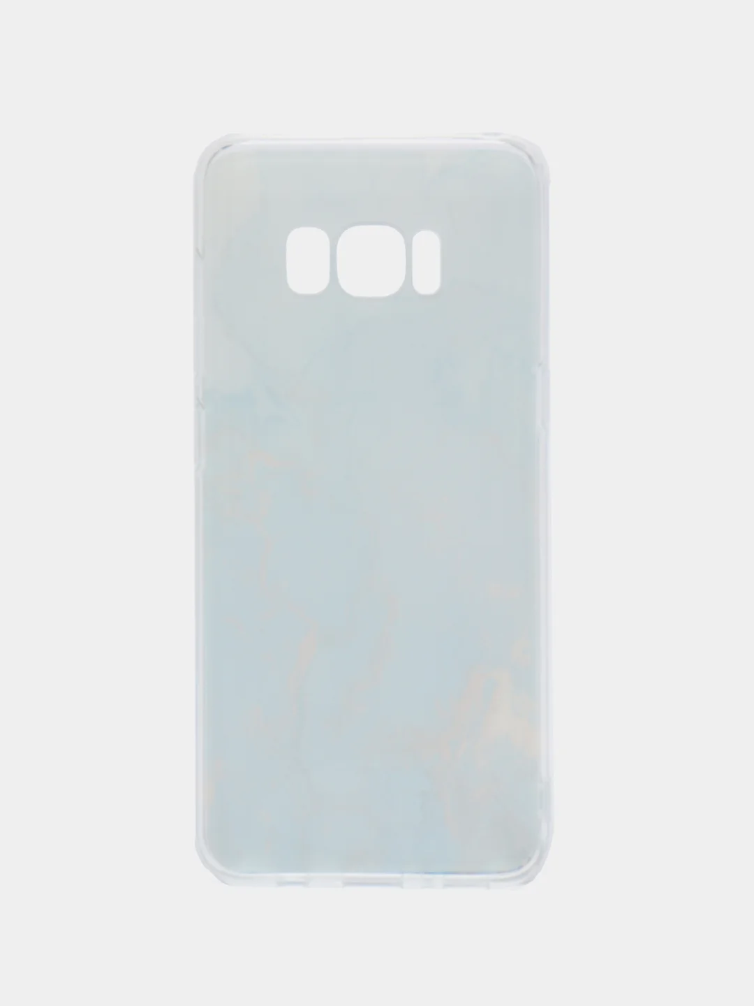 Светло-синий силиконовый чехол на Samsung Galaxy S8 / Самсунг S8 прозрачный, с рисунком, защита камеры