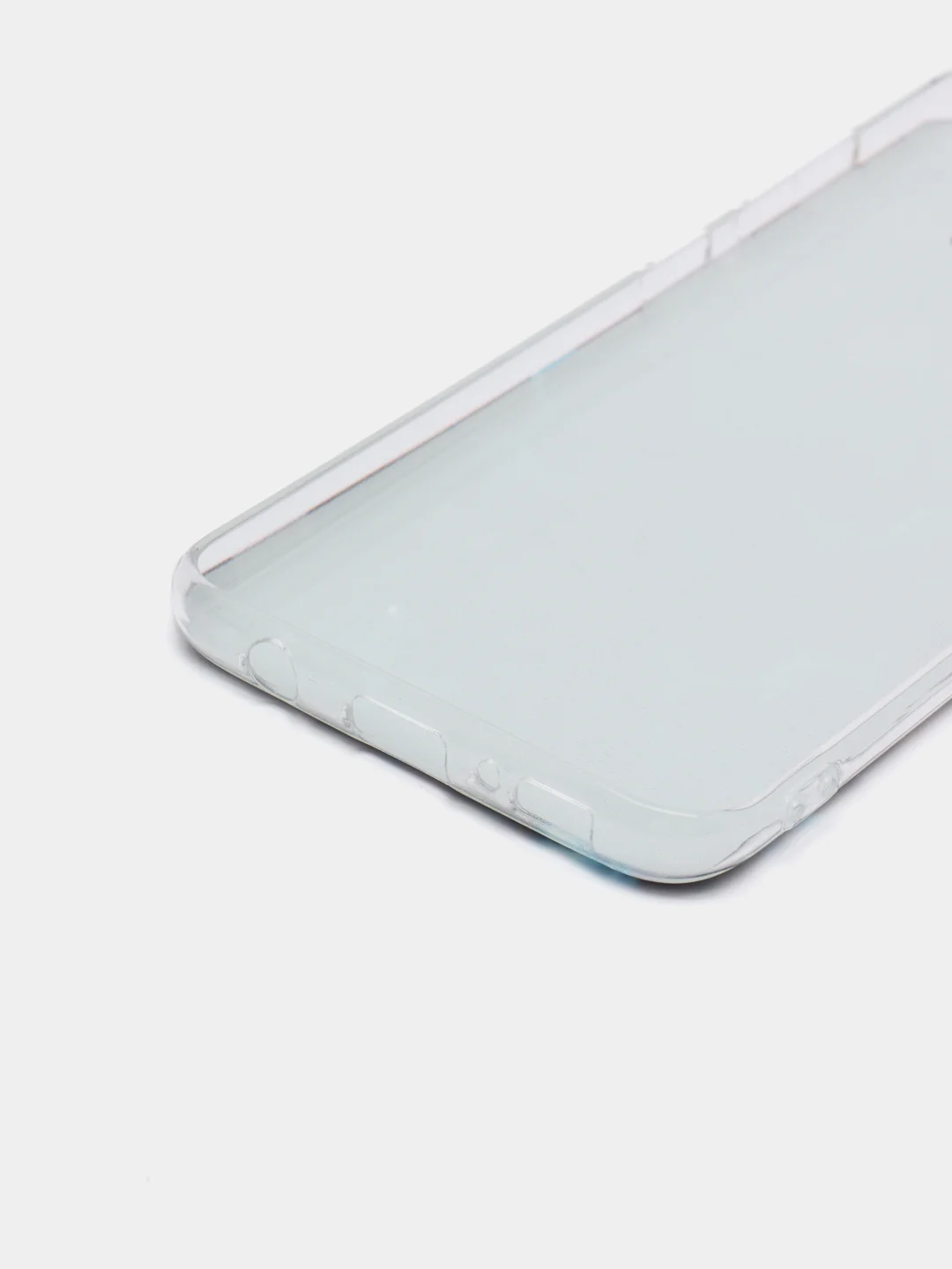 Бирюзовый силиконовый чехол на Samsung Galaxy S8 / Самсунг S8 прозрачный, с рисунком, защита камеры