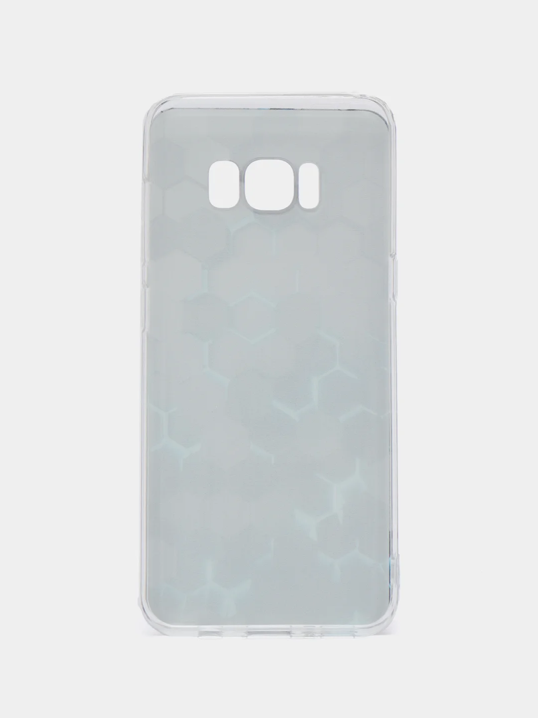Бирюзовый силиконовый чехол на Samsung Galaxy S8 / Самсунг S8 прозрачный, с рисунком, защита камеры
