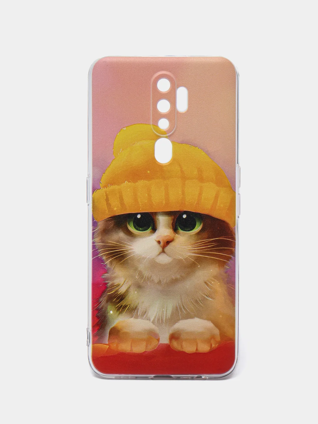 Желтый силиконовый чехол на Oppo A5 2020/Оппо A5/A9 2020, прозрачный, с рисунком, защита камеры
