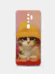 Желтый силиконовый чехол на Oppo A5 2020/Оппо A5/A9 2020, прозрачный, с рисунком, защита камеры