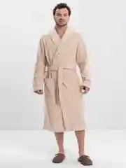 Бежевый халат махровый мужской, женский, банный, унисекс