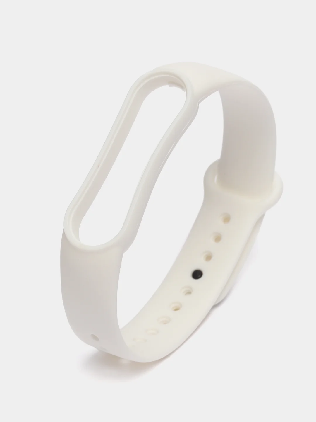 Белый силиконовый ремешок для фитнес браслета Xiaomi Mi Band 3, 4, 5, 6, 7