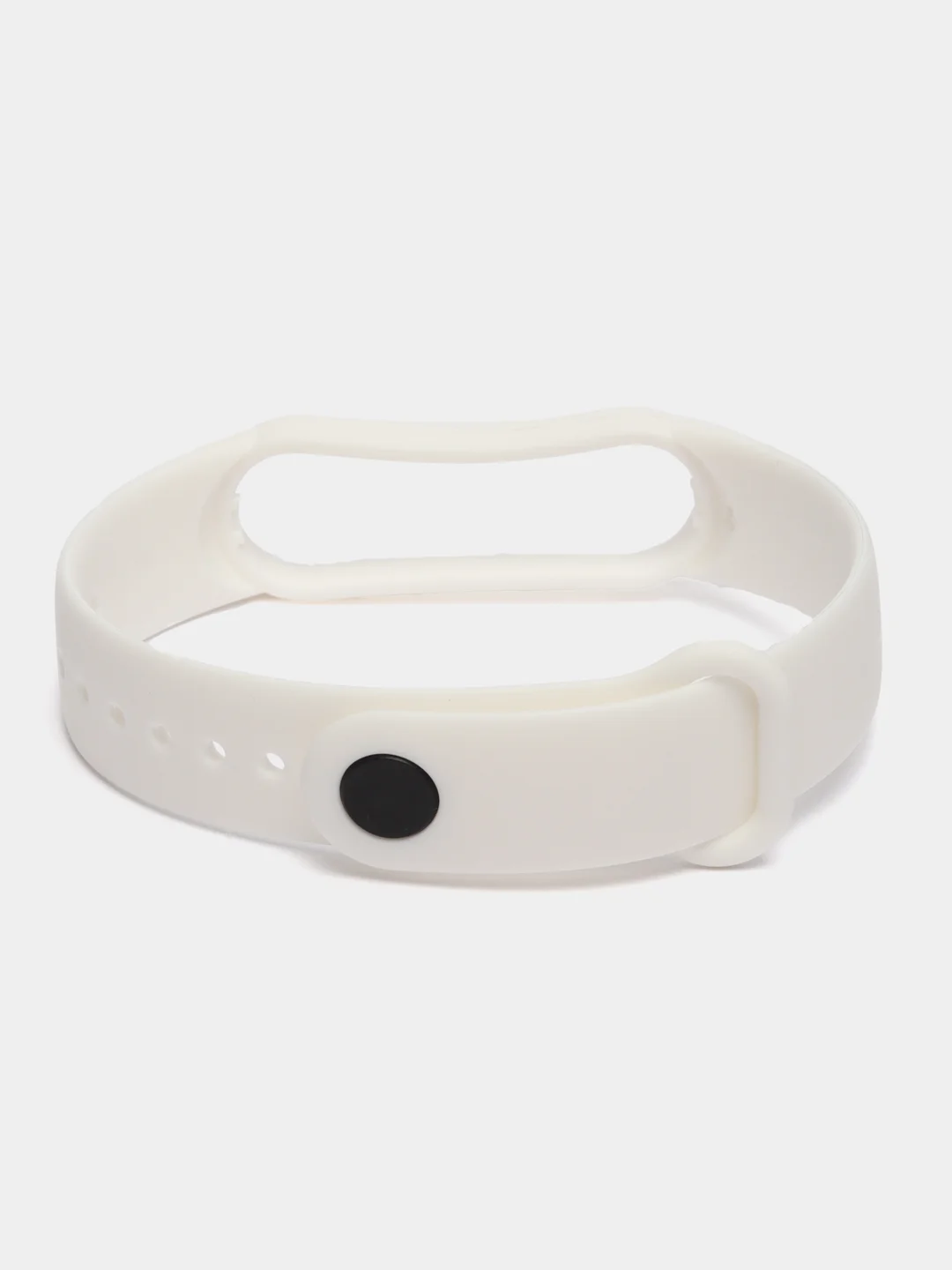Белый силиконовый ремешок для фитнес браслета Xiaomi Mi Band 3, 4, 5, 6, 7