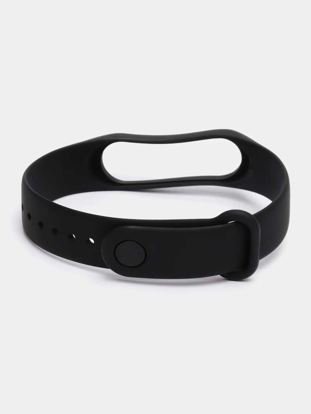 Черный силиконовый ремешок для фитнес браслета Xiaomi Mi Band 3, 4, 5, 6, 7
