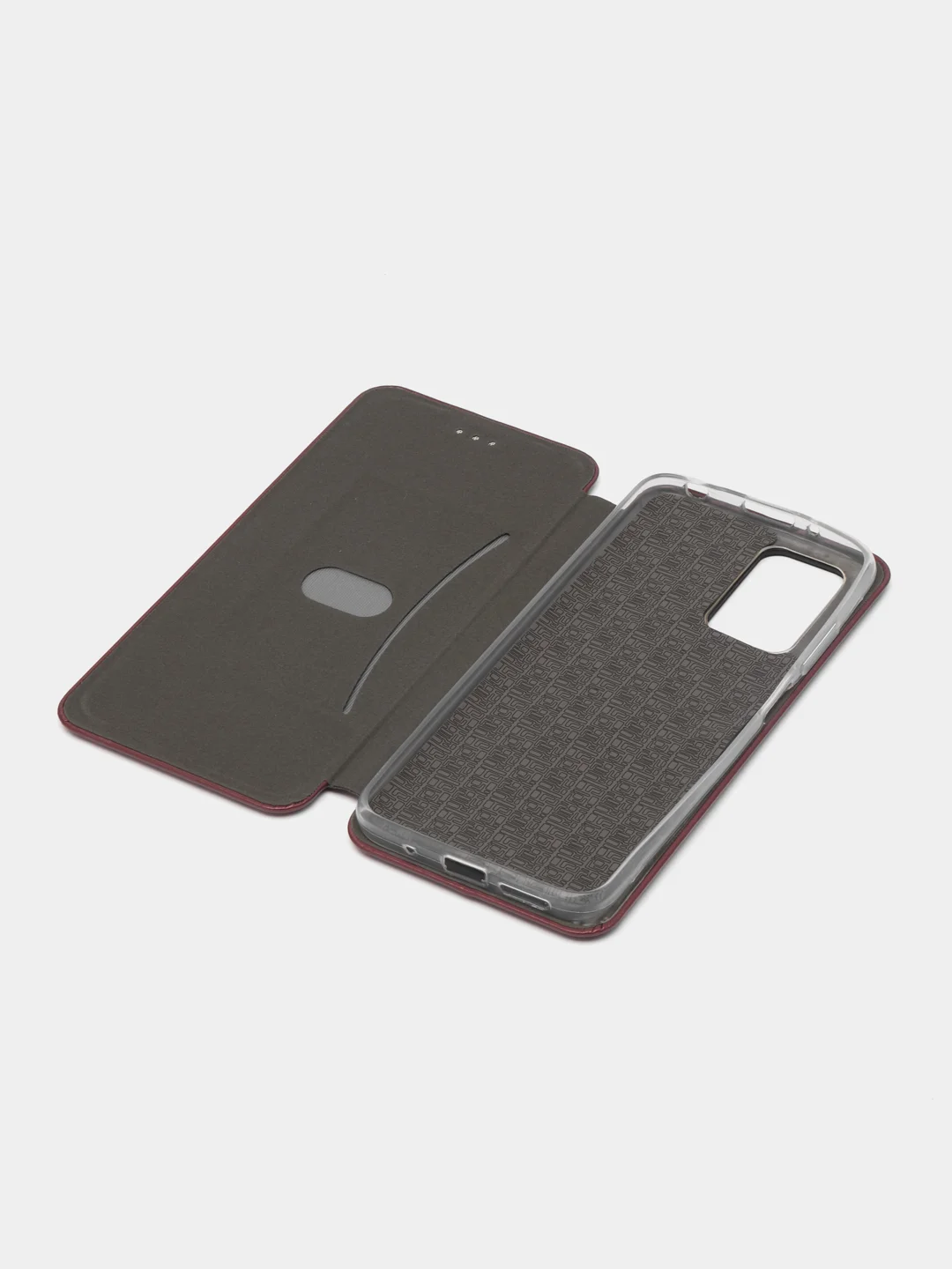 Бордовый чехол-книжка Xiaomi Redmi 10 (Сяоми Редми 10), экокожа